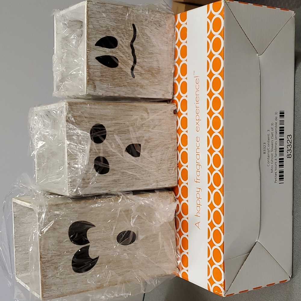 Mini Ghost Towers (set of 3) distressed wood candle holder from Gold Canyon